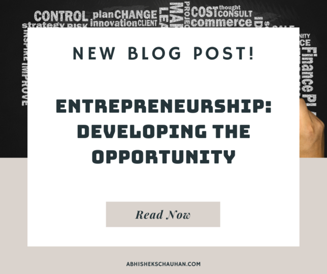 Entrepreneurship: Developing the Opportunity