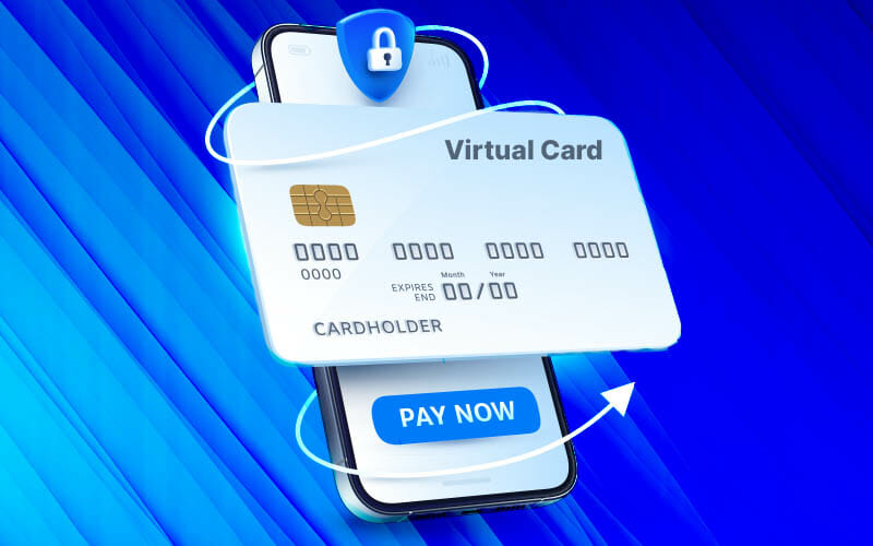 picture if a virtual credit card and a phone