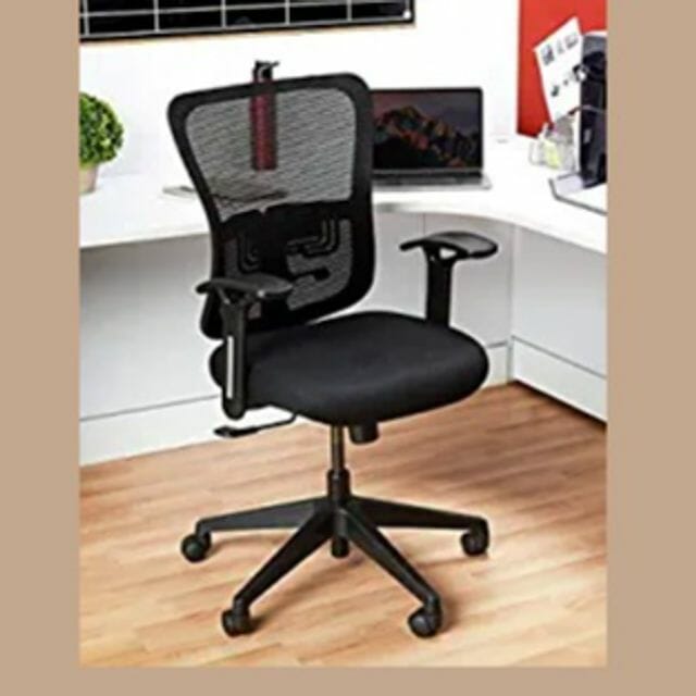 Amazon Brand - Solimo Accord Chair (Fabric ,black,1 Piece)