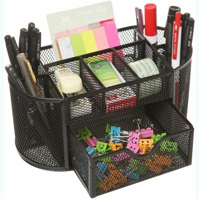 Metal Mesh Desk Organizer Pen Stand for Office Table Pen Pencil Holder Stand