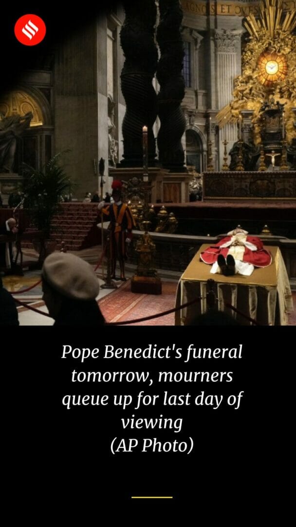 Pope Benedict’S Funeral Tomorrow, Mourners Queue Up For Last Day Of Viewing